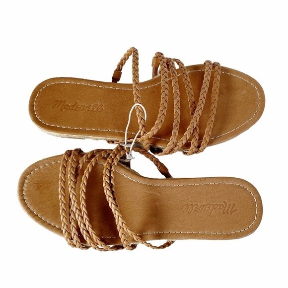 NEW Madewell The Kathryn Espadrille Slide Sandal Tan Leather Women’s Size 6.5 - Picture 3 of 15